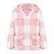 thumbnail image 4 of HongQid Womens Winter Coats Warm Plush Hooded Jackets Zip Up Button Cardigan Trendy Plaid Fleece Fuzzy Outerwear, 4 of 6