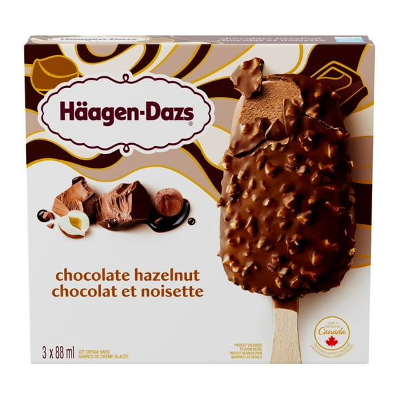HÄAGEN-DAZS Chocolate Hazelnut Ice Cream Bars – 3 x 88ml, 3 x 88 ML