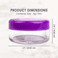 thumbnail image 3 of 5g/5ml High Quality Acrylic Leak Proof Clear Container Jars with Purple Lids (100 Jars), 3 of 9