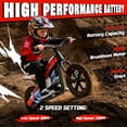 thumbnail image 4 of ICEELF 24V 300W Kids Electric Bike, Electric Dirt Bike with Flashing LED Lights, 2 Speed Settings, Music Function, for Boys Girls Ages 6+,Red, 4 of 7