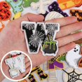 thumbnail image 2 of Set of 26 pieces of Halloween theme English letter embroidery fabric sticker computer embroidery flower label art patch sticker letter embroidery sticker, 2 of 5