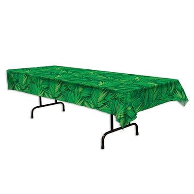Party Central Club Pack of 12 Green Rectangular Palm Leaf Disposable Table Covers 108"