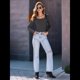 thumbnail image 4 of Camisas de Larga para Mujer, Blusas de Cuello Cuadrado, Blusas Básicas de Punto Acanalado, Conjuntos de Otoño, Ropa de Moda Gris Oscuro XL, 4 of 8