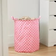 thumbnail image 4 of Leodye 1PCS Extra-large Collapsible Laundry Hamper with Handles Spacious Washable Home Dorm Nursery Clothes Toy Blanket Storage Bin -13.7x17.7in, 4 of 7