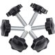 thumbnail image 1 of Juego de 6 tornillos de mariposa M8 50 44, tornillos de mariposa, abrazaderas de tornillo moleteado de plástico para botón de estrella esquí esquí Gafas de esquí, 1 of 5