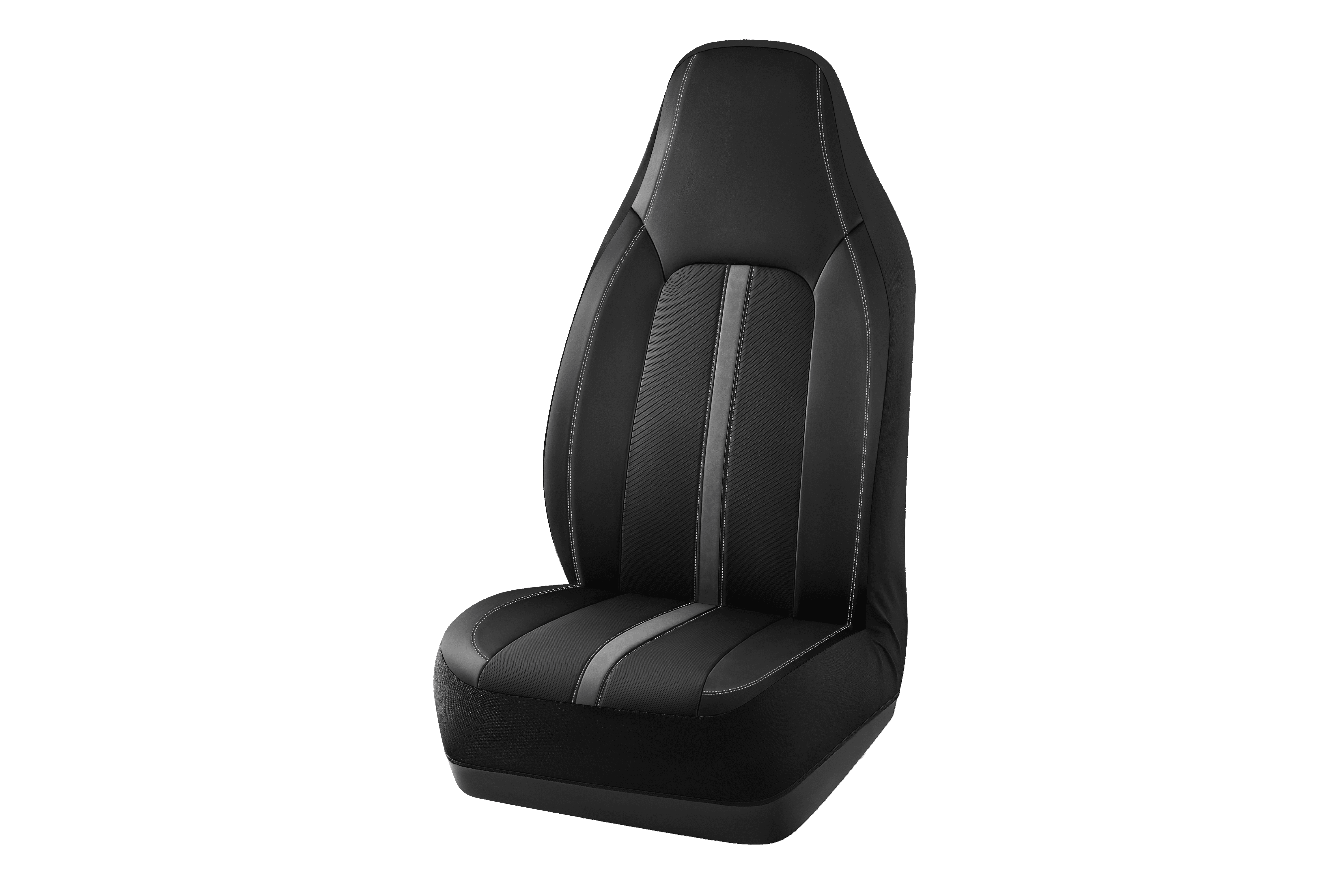 Auto Drive 2Piece Stripe Grey  Soft eather Seat Cover - Universal Fit, Assembled Product 24SC161