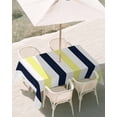 thumbnail image 3 of 54x80 Inch Outdoor Tablecloth with Umbrella Hole Zipper Rectangle Yellow Navy Blue Striped Rectangular Tablecloths Outside Waterproof Farmhouse Stripe Art Patio Table Cloth Cover for Picnic Party, 3 of 8