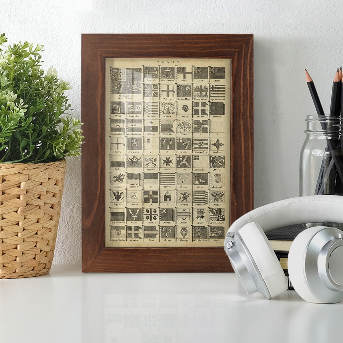 Encyclopediae VII -Framed Print w/glass-Chestnut
