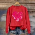 thumbnail image 2 of Outfmvch Chandails à Capuchon pour Femmes Manches Longues Chandail en Molleton Cœur Grahic Col Rond Pull de Noël pour Femmes Pull de la Saint-Valentin Rouge 1 m, 2 of 4