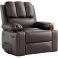thumbnail image 6 of 22'' Massage Recliner Chair for Adults with Heat and Massage, Manual PU Leather Recliner with Cup Holders and Side Pockets Colors Available, 6 of 9