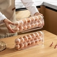 thumbnail image 2 of Organizador de huevos para refrigerador con diseño de estante rodante automático para almacenar huevos, 2 of 7
