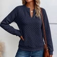 thumbnail image 6 of Women's Sweatshirts Plus Size Solid Long Sleeve Pullover Round Neck Casual Fashion Top, 6 of 7