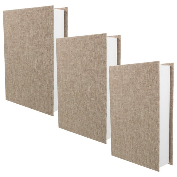 WHAMVOX 3pcs Linen Faux Books For Bookshelf Decor, 3pcs Decorative Book Storage Box For Office And Home, Fake Books For Coffee Table