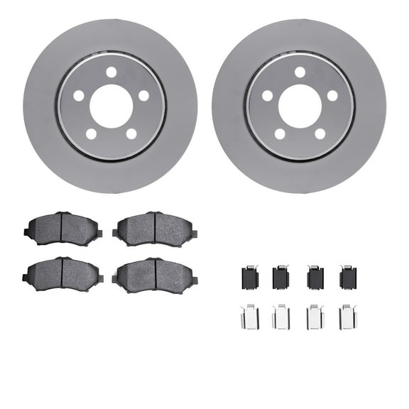 Dynamic Friction Company Front Geospec Brake Rotors with Heavy Duty Brake Pads includes Hardware 4212-42069