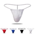 thumbnail image 4 of CENL Sexy Men T-Back G-string paper ropeThong Bikini Underwear Mesh Sheer Pouch, 4 of 6