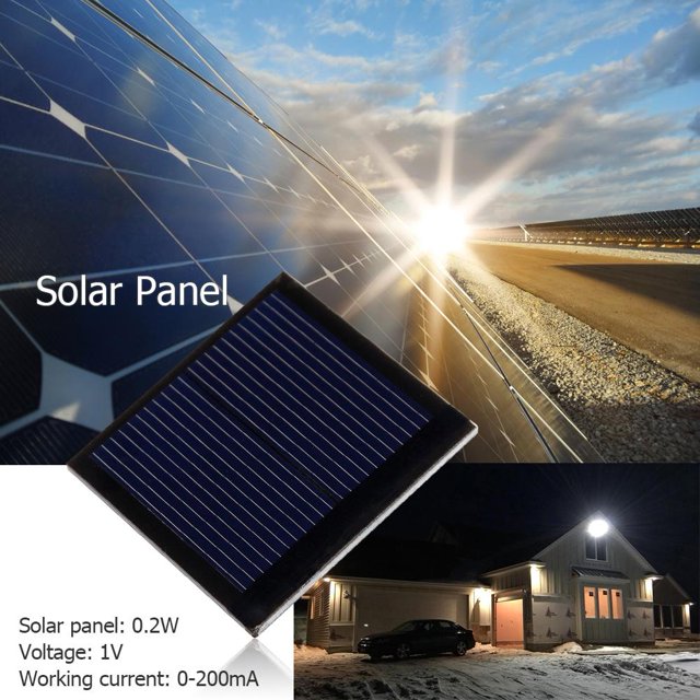 1x 0.2W 1V Mini panel de celda solar Cargador de batería solar Tablero de polisilicio