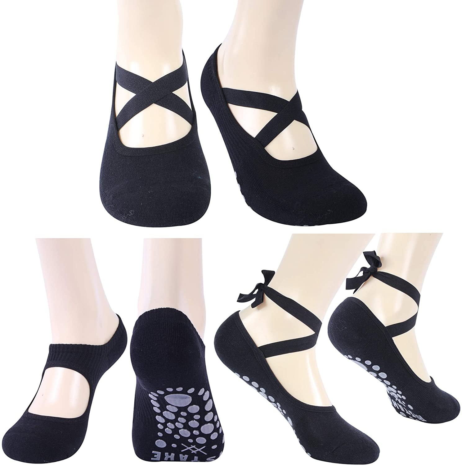 Ristake Yoga Socks with Grips Colored Yoga Socks Non-slip Yoga Socks for Women