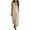 Khaki, variant on Womens Sleeveless Cotton Linen Button Down Maxi Dress Collared Neck Casual Summer Pockets Shirt Dress