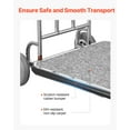 thumbnail image 6 of VEVOR Luggage Cart, 600 LBS Load Capacity, 3 Wheel Stainless Steel Bellman Cart, Valet Cart with Grey Carpeted Deck and Rubber Wheels, Ideal for Convention Centers, Hotels, Rental Properties, Silver, 6 of 9