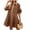 Brown, variant on Women's Vintage Washed Puff Sleeve Denim Shirt Mini Dress Lapel Long Sleeve Loose Flowy A-Line Long Jean Jackets for Vacation Gray S