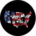 thumbnail image 1 of Tire Cover Central Made in the USA word art in Flag tire cover for 205/75R14 fits Camper, Jeep, RV, Scamp, Trailer(drop down size menu-all sizes available), 1 of 2