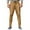 Khaki, variant on gbyLJF Men's Sportswear Pants Solid Color Running Fitness Trousers Jogging Pants Drawstring Elastic Waist Long Pants with Zipper Pockets