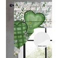 thumbnail image 2 of St. Patrick's Swag Valances for Windows, Curtains Drapes, Lucky Shamrock Green Eucalyptus Floral Farm Wooden Kitchen Window Curtains Over Sink Window Treatment Valance for Bedroom/Bathroom 56"x36", 2 of 5