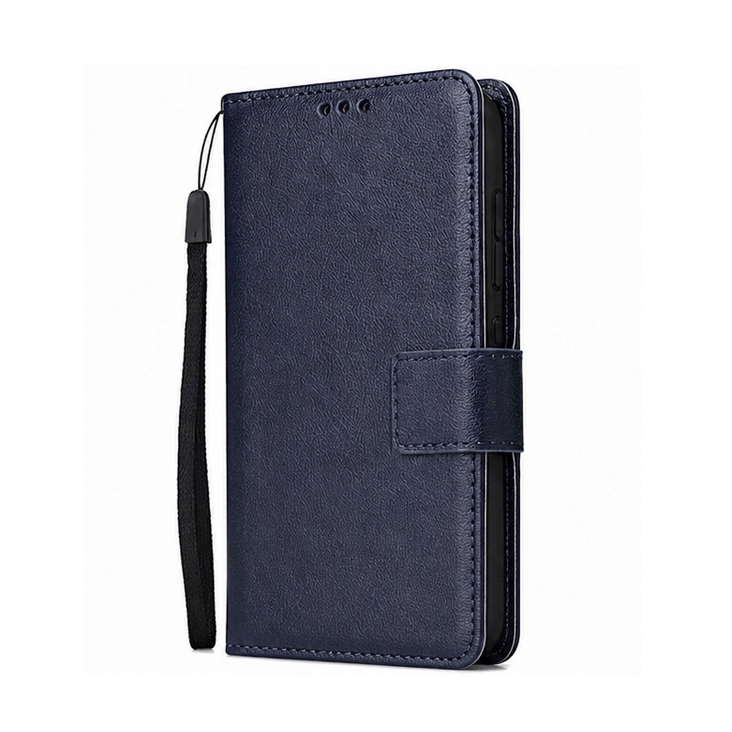 Magnetic Leather Wallet Phone Case with Card Pocket for iPhone 17 Pro Max - Blue