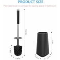 thumbnail image 2 of Toilet Brush, Compact Size Toilet Bowl Brush and Holder Toilet Brushes for Bathroom with Stainless Steel Handle Toilet Cleaner Brush with Durable Scrubbing Bristles, Splash-Proof, 2 of 7