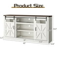 thumbnail image 4 of Farmhouse Coffee Bar Cabinet with Outlet USB Charging, 66'' Large Buffet Sideboard with Sliding Barn Doors & Adjustable Shelves for Kitchen Living Room, 4 of 9