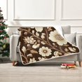 thumbnail image 7 of Yayeee Throw Blanket for Couch Soft Warm 50" x 60" Sofa Chair Bed Decoration, Brown Floral, 7 of 7