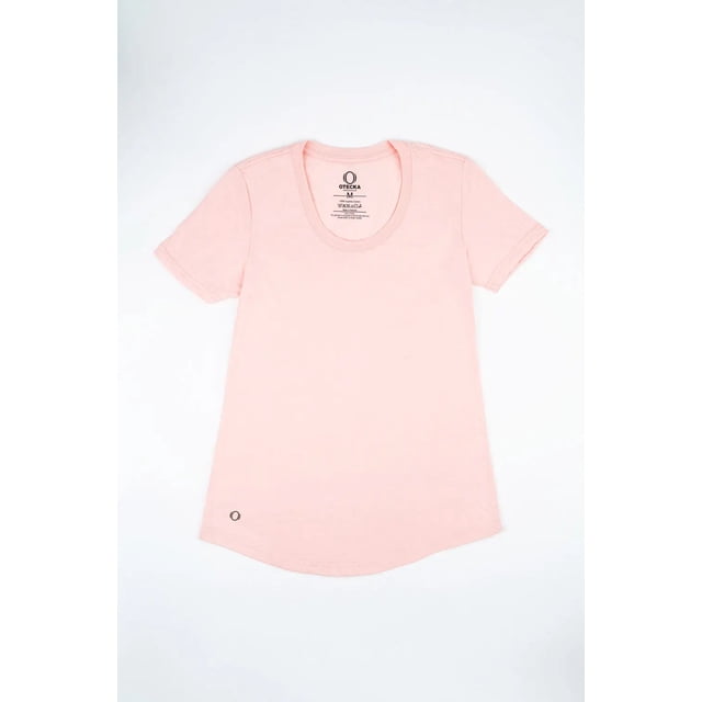 OTECKA T-Shirt à Encolure Dégagée en Coton Supima pour Femmes, Coupe Ajustée avec Évacuation de l'Humidité