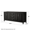 thumbnail image 4 of Wyndham Collection Daria 80" No-Mirror Wood Double Bathroom Vanity in Espresso, 4 of 7