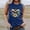 Blue, variant on Giftesty Tank Tops for Women 2024 Women's New Loose Casual Fashion Crew-neck All-matching Printed Top