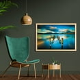 thumbnail image 2 of Turquoise Wall Art with Frame, Surreal Landscape with Wood Deck and Clouds in Sky Dreamlike Coastal Charm, Printed Fabric Poster for Bathroom Living Room, 35" x 23", Turquoise White, by Ambesonne, 2 of 2
