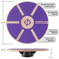 thumbnail image 4 of Philosophy Gym Wobble Balance Board, Round Wooden Core Trainer for Adults - Purple, 4 of 7