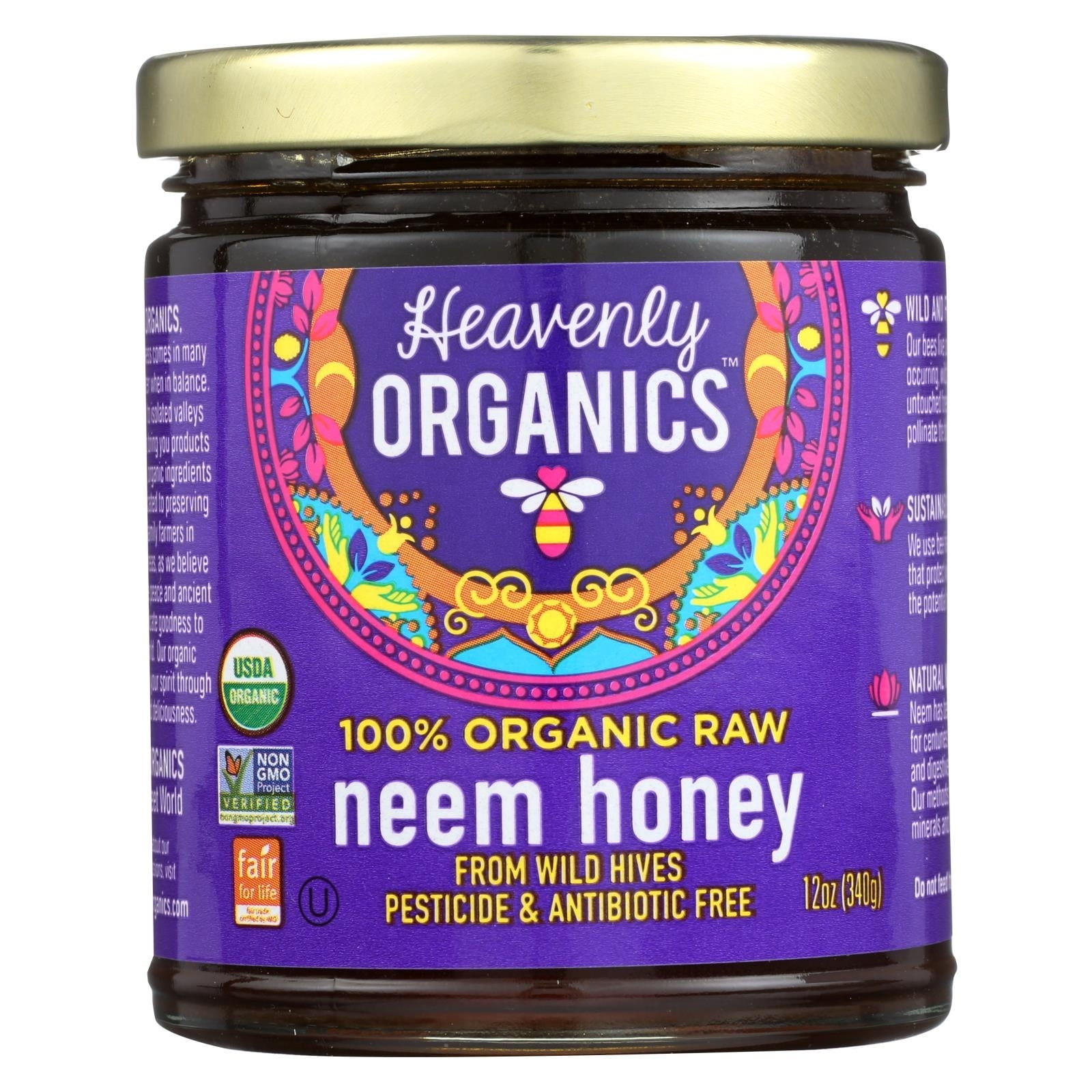 Heavenly Organics Organic Honey Wild Forest Case Of 6 12 Oz