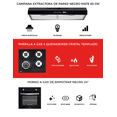 thumbnail image 3 of Combo DISA HOME Parrilla a Gas 4 Quemadores Cristal Templado, Campana Extractora de Pared Negro Mate Disa Home 40-11-0-010, 3 of 8
