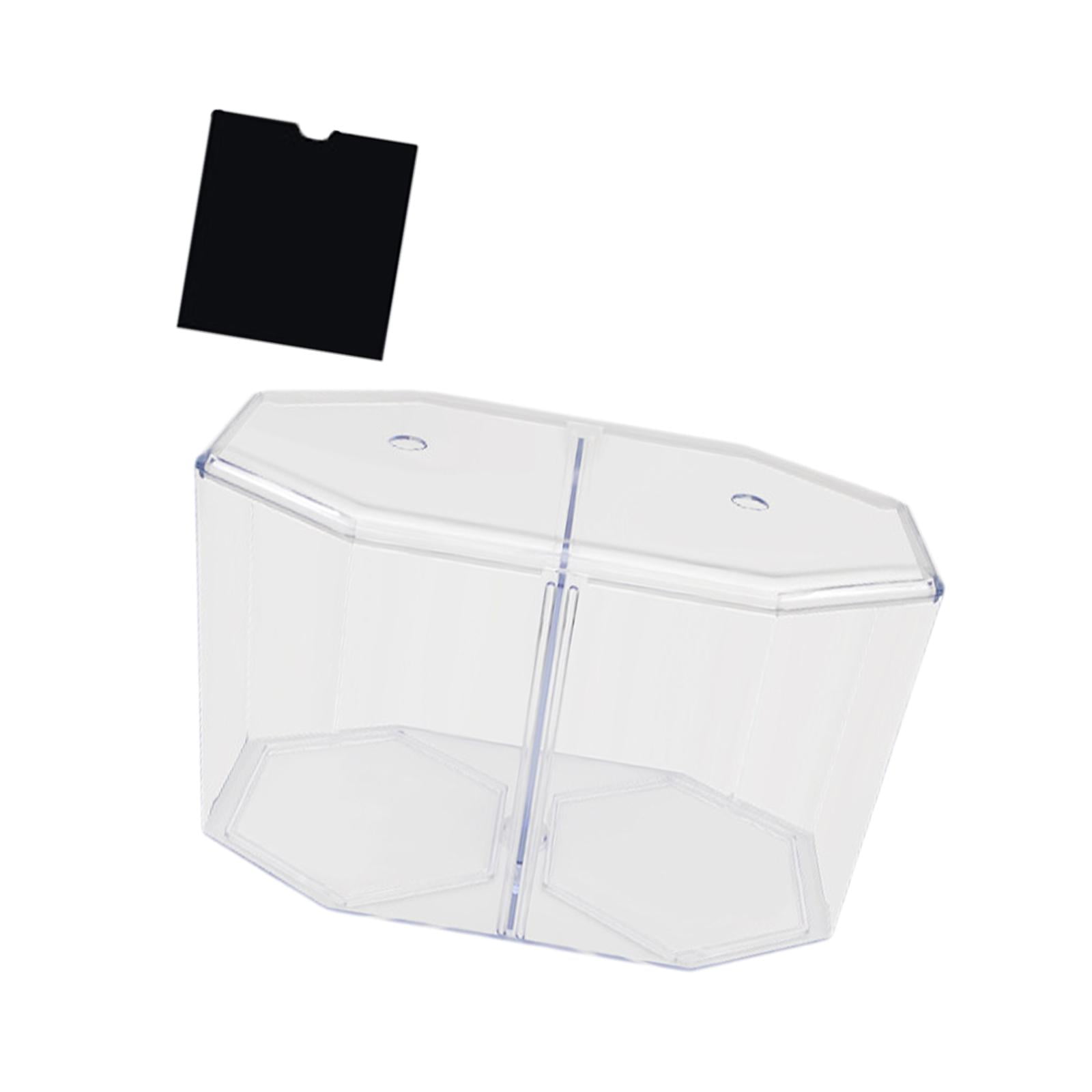 Bvdfgk Small Beta Aquarium Fish Tank Removable Dividers Incubator Transparent Stackable Betta Bowl Home Decoration for Shrimp Guppy Jellyfish