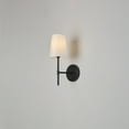 thumbnail image 2 of Globe Electric 14" 1-Light Matte Black Indoor Wall Sconce with White Fabric Shade, 2 of 9
