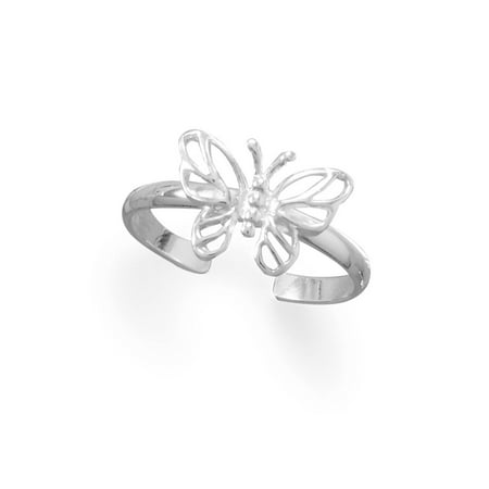 Butterfly Toe Ring Open Cut Out Design Sterling Silver