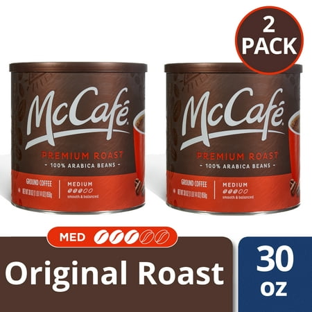 (2 Pack) McCafe Premium Roast Medium Ground Coffee 30 oz Can (2 pack)