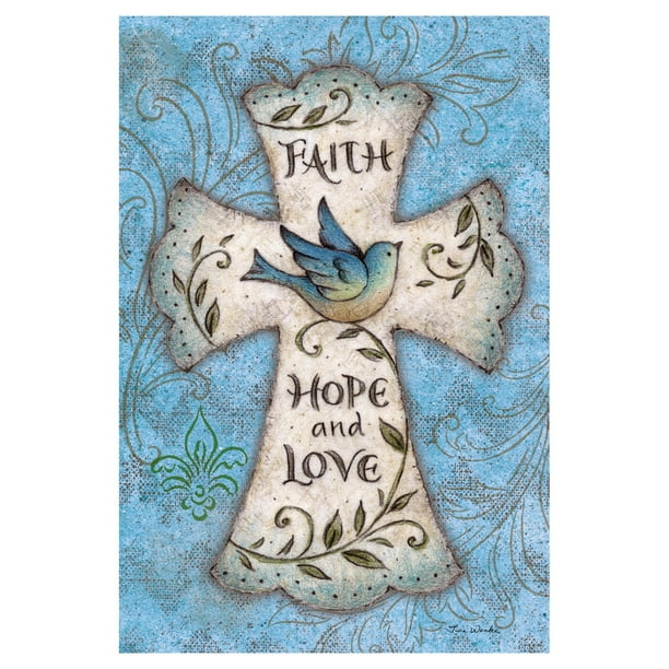 Toland Home Garden Faith Hope Love Flag Walmart Com Walmart Com