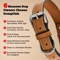 thumbnail image 4 of DowgClub Leather Dog Collar with Double D Rings - Handmade Full Grain Leather for Large Dogs, Tan, 4 of 6