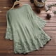 thumbnail image 3 of Gibobby Blusas Manga Larga Mujer Mujeres Rubia V Cuello Travel Loose Top（Verde， XL), 3 of 4