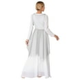 thumbnail image 5 of inhzoy Women's Glittery Sheer Liturgical Praise Dance Tunic Church Worship Dance Overlays Silver S, 5 of 6