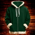 thumbnail image 4 of cocolona Mens Christmas Patchwork Jacket Casual Long Sleeve Zip Up Hoodies Fuzzy Warm Jacket Coats Fall Winter Fashion Outfits, 4 of 7