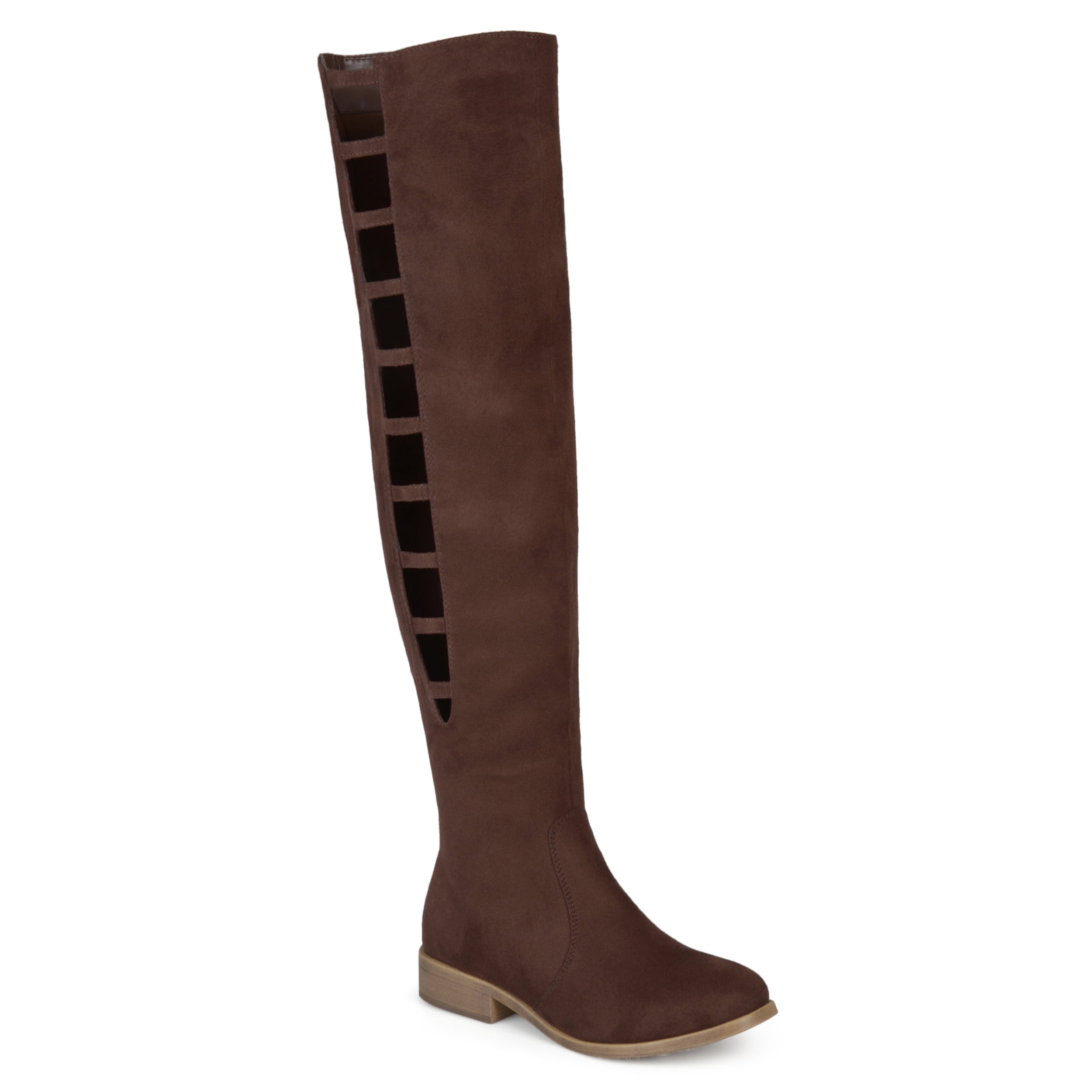 over the knee suede heel boots