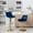 Navy, variant on Navy Fabric Bar Stools with Swivel and Footrest / Comfortable for Long - Term Sitting