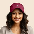 thumbnail image 3 of Dalix Spritz Cocktail Embroidered Cap Cotton Baseball Cute Cool Dad Hat Womens in Maroon, 3 of 5